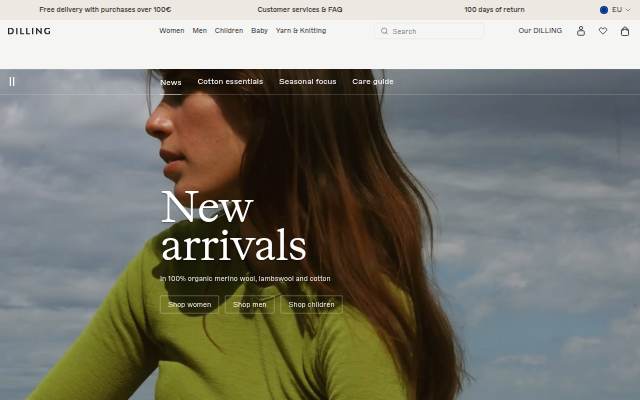 Organic underwear from Denmark made using natural materials storefront