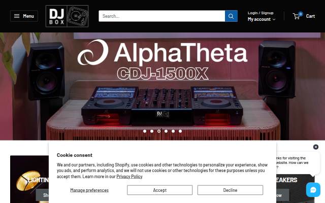 DJbox.ie DJ Shop storefront