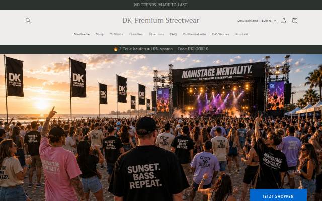 DK-Premium Streetwear storefront