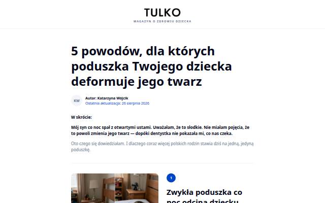 5 powodów, dla których poduszka deformuje twarz dziecka storefront
