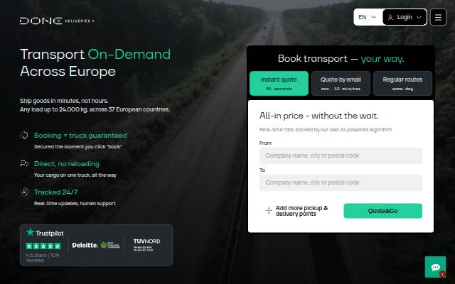 Transport B2B Across Europe storefront