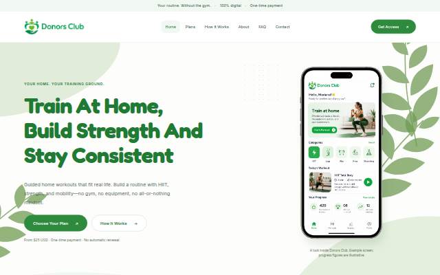 Escaparate de Home Workouts, Your Way
