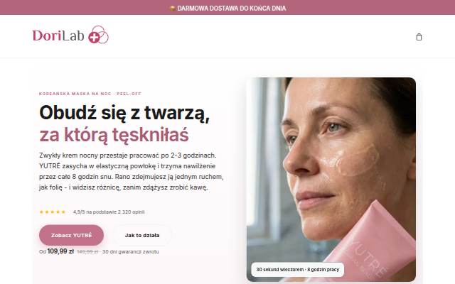 DoriLab – Koreańska maska kolagenowa na noc YUTRÉ storefront