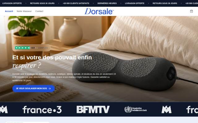 Masseur Dorsale Triple Fusion - Dos Libre &amp; Sans Douleur | Dorsale storefront