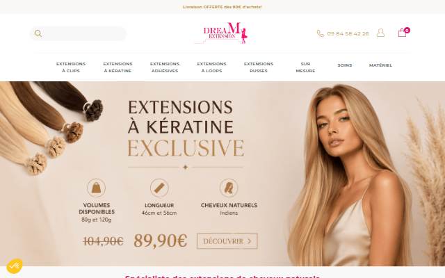 Montra da Extensions de Cheveux Naturels