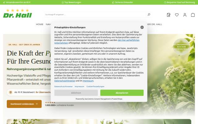 Startseite von Dr. Hall Versand