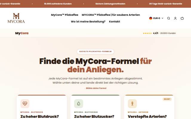 MYCORA storefront