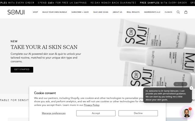 Dr Somji Skincare storefront