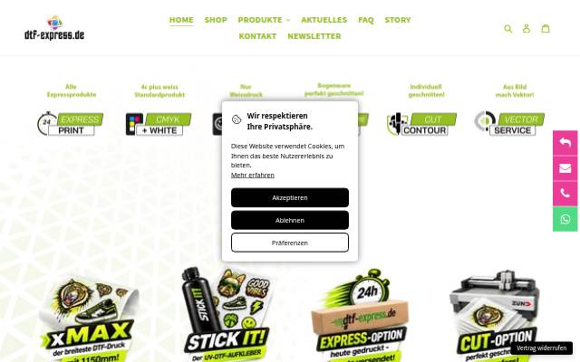 Startseite von dtf-express GmbH