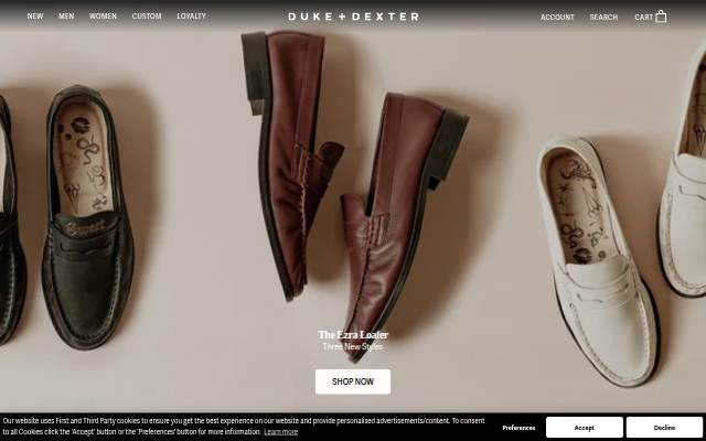 DUKE + DEXTER storefront