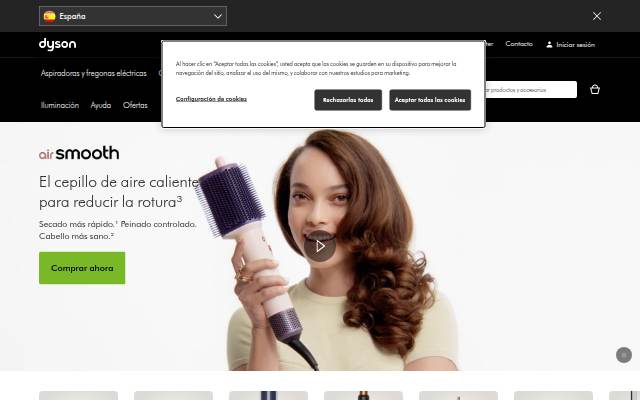Página oficial de Dyson storefront