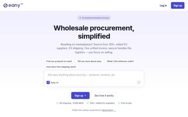 Wholesale procurement, simplified storefront