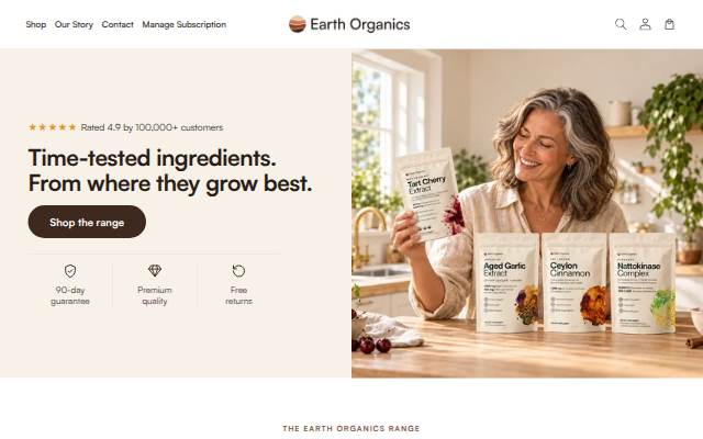 Montra da Earth Organics