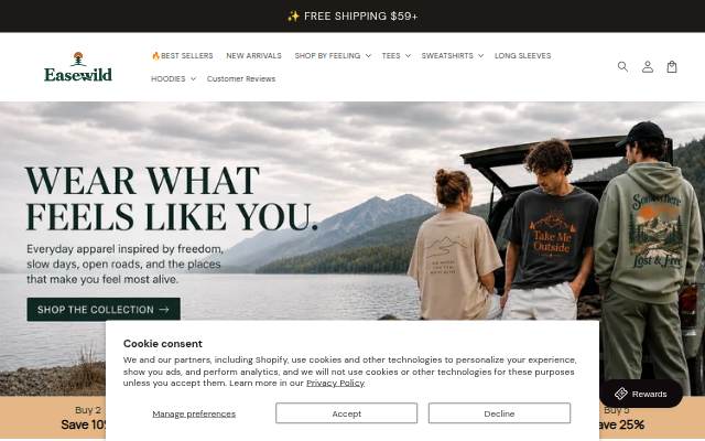 Easewild storefront
