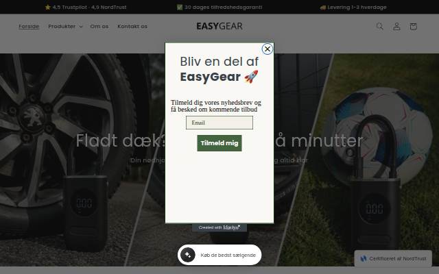 Startseite von Easygear DK