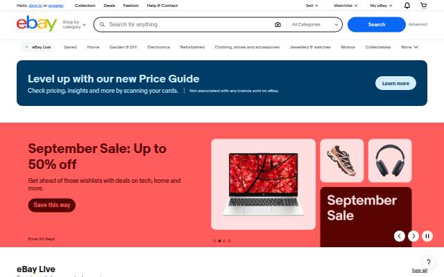 eBay UK storefront