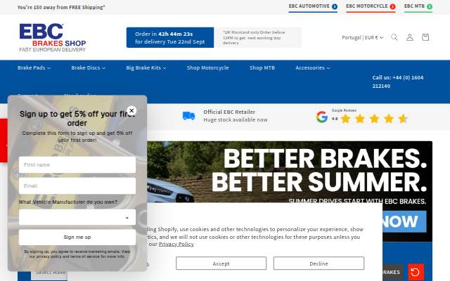 Montra da EBC Brake Shop