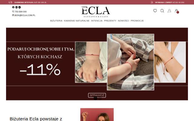 Biżuteria z kamieniami naturalnymi, bransoletki szczęścia storefront