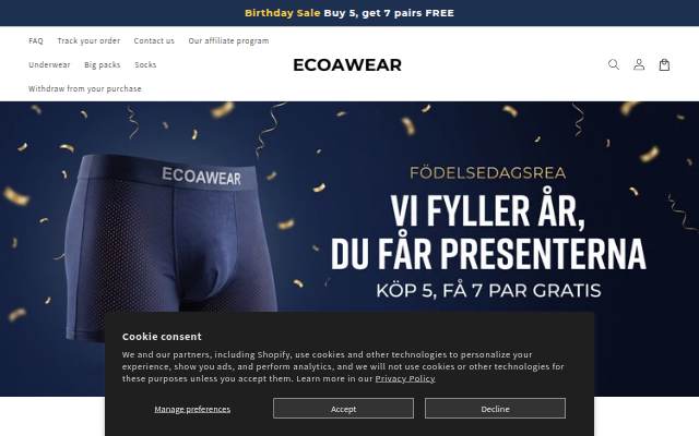 EcoaWear storefront