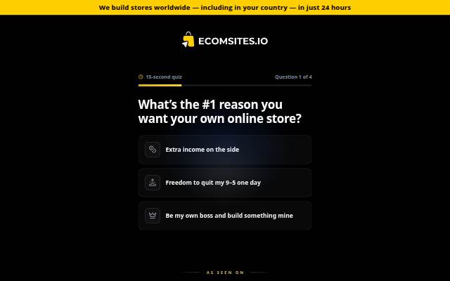 Ecomsites.io Home page storefront