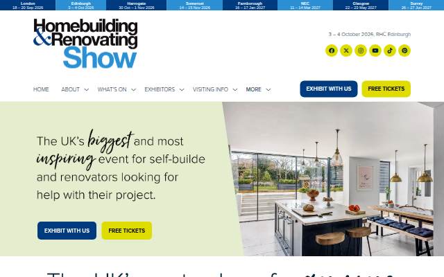 Edinburgh Homebuilding &amp; Renovating Show 2026 storefront