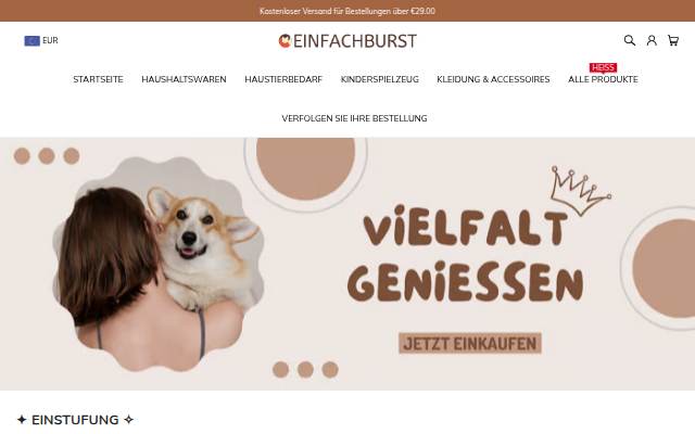 EINFACHBURST storefront