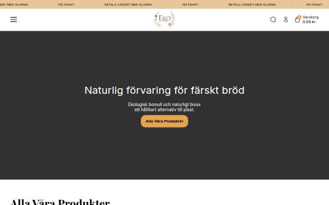Startseite von Ekohemshop SE