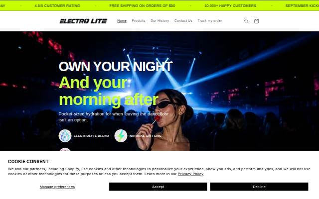 ELECTRO LITE storefront