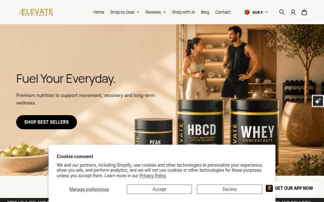 ElevateSupplements storefront
