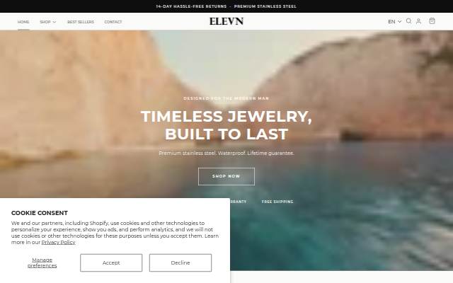Elevn-Jewellery storefront