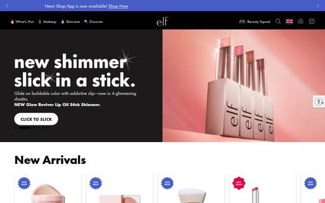 e.l.f. Cosmetics storefront