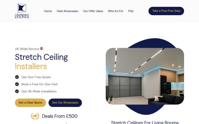 Startseite von Stretch Ceiling Installers — Get UK