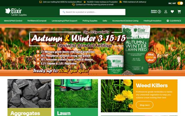 Elixir Garden Supplies storefront