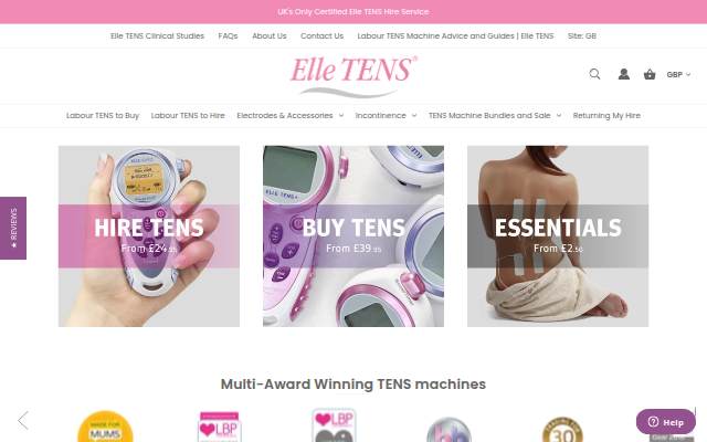 ElleTENS.com storefront
