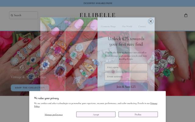 Ellibelle Jewellery storefront