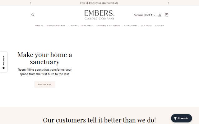 Embers Candle Company storefront