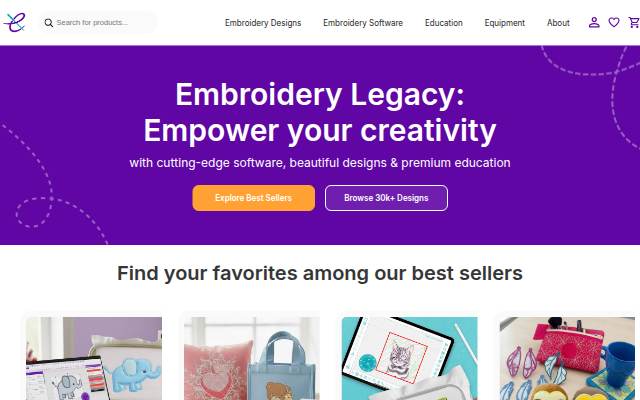 EmbroideryLegacy.com storefront