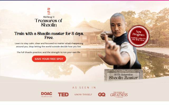 Shi Heng Yi - Treasures of Shaolin - 21-Day-Transformation of Body and Mind storefront