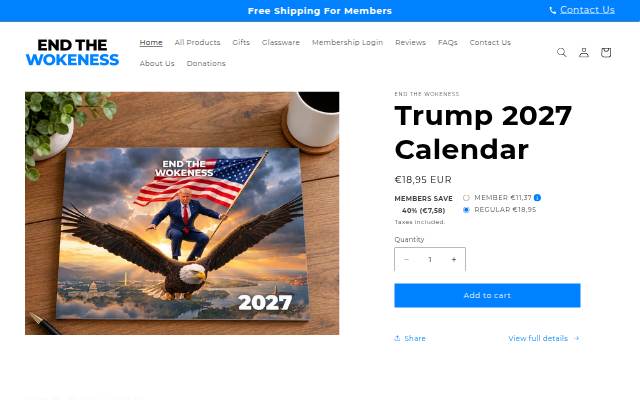 End The Wokeness storefront
