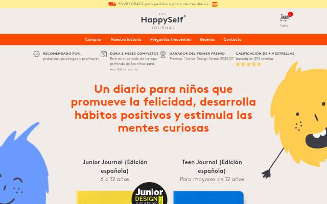 Startseite von HappySelf Journal (ES)