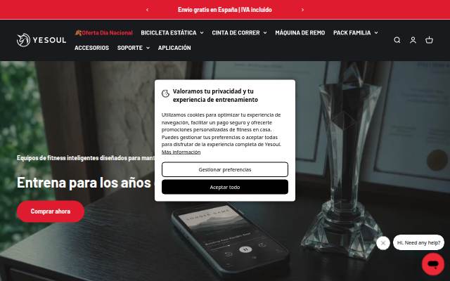 Startseite von Yesoul Fitness Spain