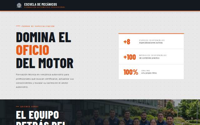 Startseite von Escuela de Mecánicos