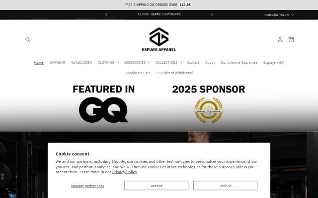 Espiaye Apparel storefront