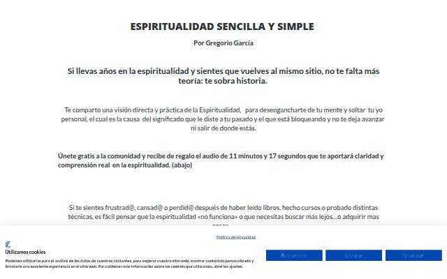 Espiritualidad sencilla y simple – by Gregorio García storefront