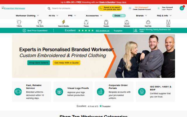 Essential Workwear storefront