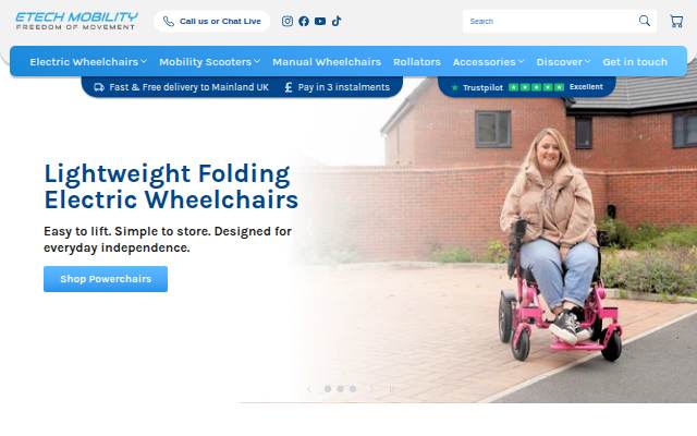 Etech Mobility UK storefront