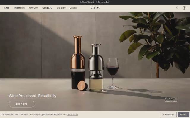 Startseite von ETO
