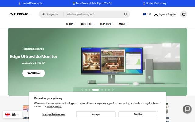 ALOGIC Europe storefront