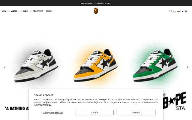 eu.bape.com storefront
