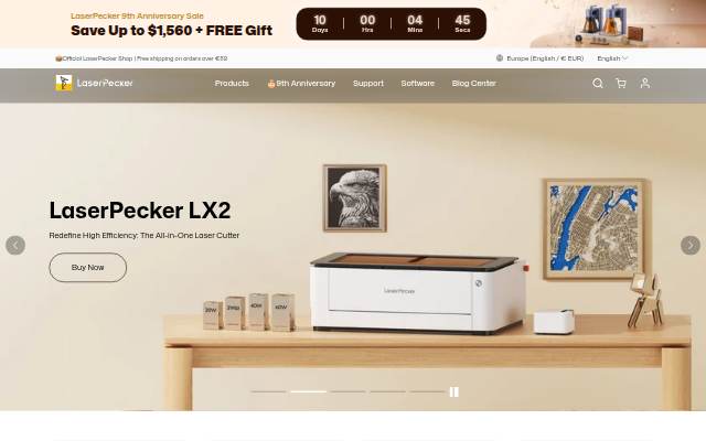 LaserPecker Europe storefront